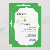 Golf 60e verjaardag Cheers en bieren Groen Kaart (Voorkant / Achterkant)