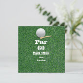 Golf 60e verjaardag met bal op groen voor golfer kaart (Staand voorkant)