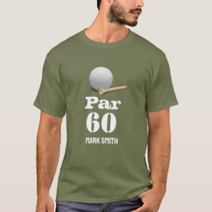 Golf 60e verjaardag met bal op groen voor golfer t-shirt