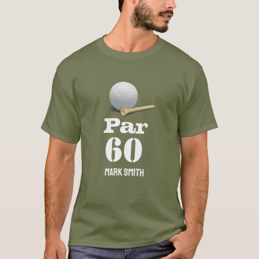 Golf 60e verjaardag met bal op groen voor golfer t-shirt (Voorkant)