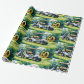 Golf 60e verjaardag met golfkar op putting green cadeaupapier (Uitgerold)