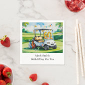 Golf 60e verjaardag met golfkar op putting green servet (Insitu)