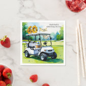 Golf 60e verjaardag met golfkar op putting green servet (Insitu)