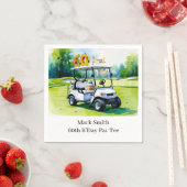 Golf 60e verjaardag met golfkar op putting green servet (Insitu)