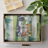 Golf 60e verjaardag met golfkar op putting green tissuepapier (Geschenk)