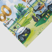 Golf 60e verjaardag met golfkar op putting green tissuepapier (Detail)