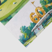 Golf 60e verjaardag met golfkar op putting green tissuepapier (Detail)