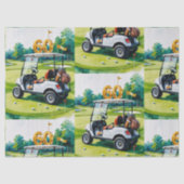 Golf 60e verjaardag met golfkar op putting green tissuepapier (Voorkant)