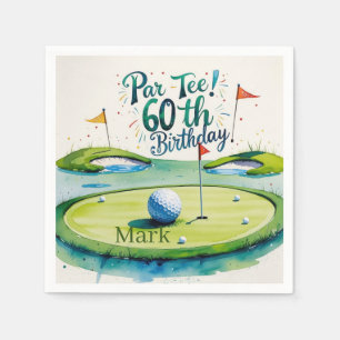 Golf 60e Verjaardag Par tee Golfer Feestje Servet