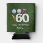 Golf 60e Verjaardags Golfer met golfbal en t - shi Blikjeskoeler (Voorkant)