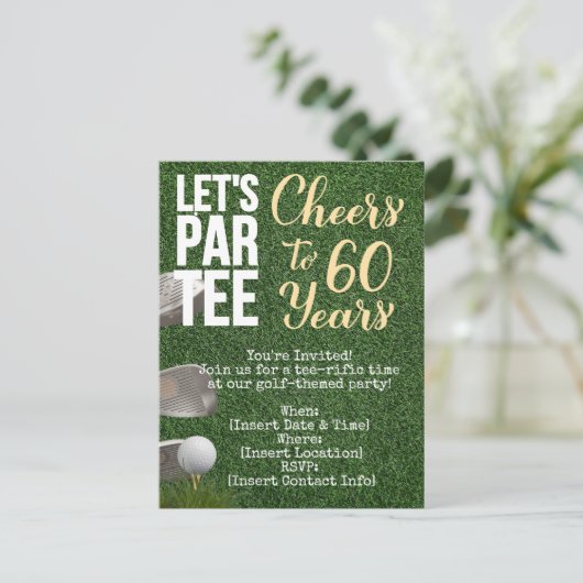 Golf 60e verpartij voor golfer  briefkaart (Staand voorkant)
