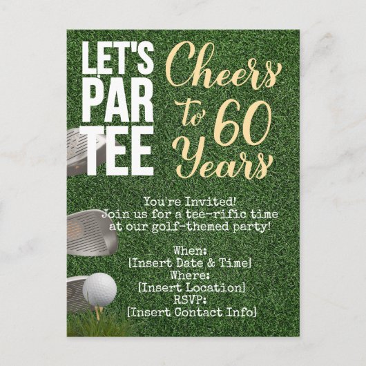 Golf 60e verparty voor golfer briefkaart (Voorkant)