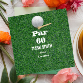 Golf 60ste verjaardag met bal op green voor golfer kaart