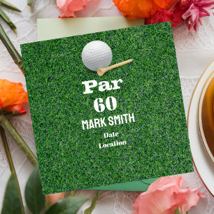 Golf 60ste verjaardag met bal op green voor golfer kaart