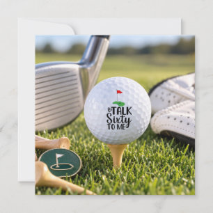 Golf 60ste verjaardag met golfbal op tee kaart