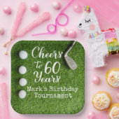 Golf 60th Birthday for golfer Papieren Bordje (Feest)