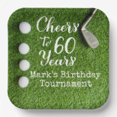 Golf 60th Birthday for golfer Papieren Bordje (Voorkant)