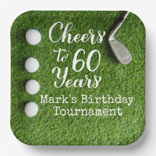 Golf 60th Birthday for golfer Papieren Bordje (Voorkant)