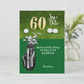 Golf 60th Birthday met golfbal op groen Kaart (Staand voorkant)