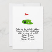 Golf 60th Birthday met golfbal op groen Kaart (Achterkant)