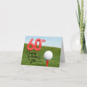 Golf 60th Birthday met golfbal op groen Kaart