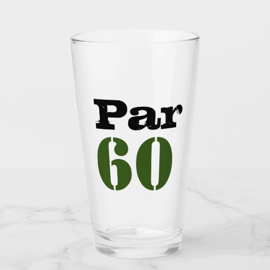 Golf 60th Birthday met nummer 60 Glas (Voorkant)