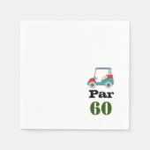 Golf 60th Birthday Par t-shirt 60 Napkins Servet (Voorkant)