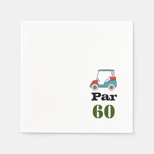 Golf 60th Birthday Par t-shirt 60 Napkins Servet (Voorkant)