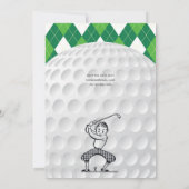  Golf 60th Birthday retro Invites Kaart (Achterkant)