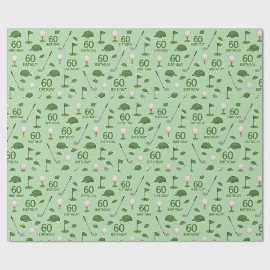 Golf 60th Birthday voor Golfer Cadeaupapier (Vlak)