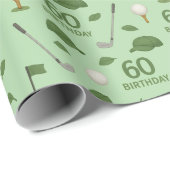 Golf 60th Birthday voor Golfer Cadeaupapier (Rol Hoek)