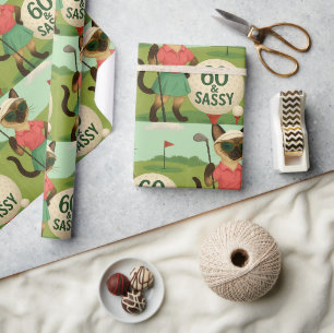 Golf 60th Birthday voor Golfer Cadeaupapier