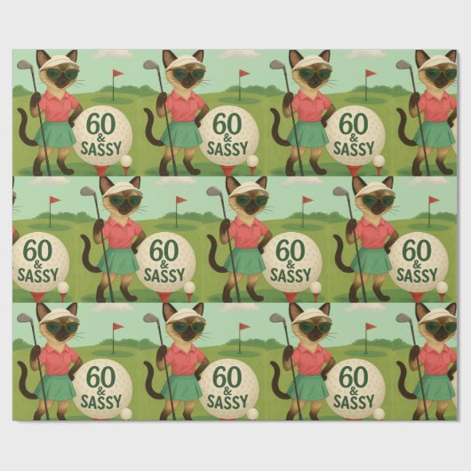 Golf 60th Birthday voor Golfer Cadeaupapier (Vlak)