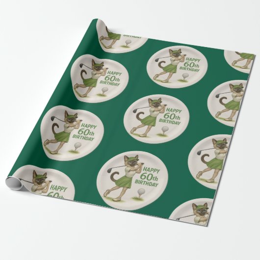 Golf 60th Birthday voor Golfer Cadeaupapier (Uitgerold)