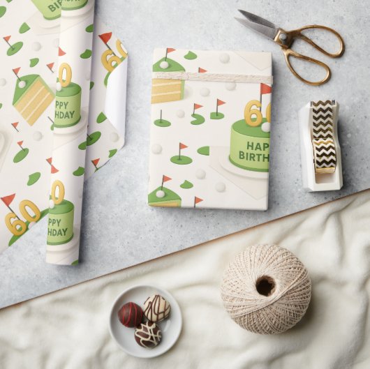Golf 60th Birthday voor Golfer Cadeaupapier (Crafts)