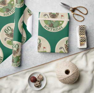 Golf 60th Birthday voor Golfer Cadeaupapier