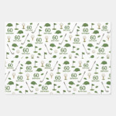 Golf 60th Birthday voor Golfer Inpakpapier Vel (Voorkant 2)
