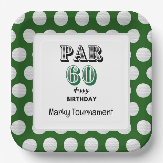 Golf 60th Birthday voor Golfer Papieren Bordje (Voorkant)