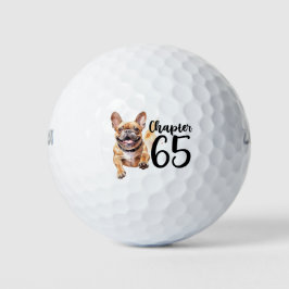 Golf 65e verjaardag met Franse Bulldog Golfballen