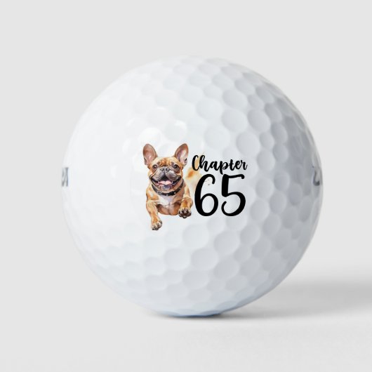 Golf 65e verjaardag met Franse Bulldog Golfballen (Voorkant)