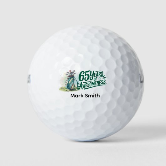 Golf 65e verjaardag voor golfer golfballen (Voorkant)