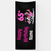 Golf 65th Birthday in Roze thema voor vrouwelijke  Spandoek (Verticaal)