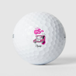 Golf 65th Birthday woman golfer roze thema Party Golfballen