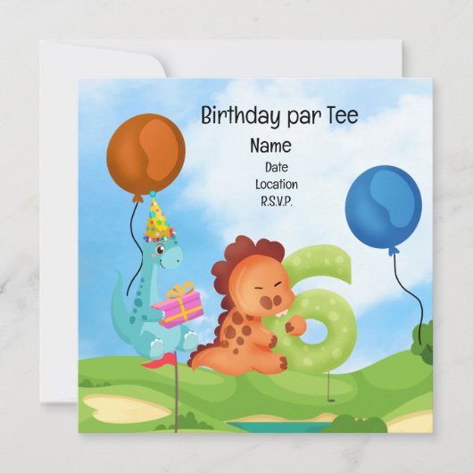 Golf 6e Verjaardag thema voor kind golfer Party Kaart (Voorkant)