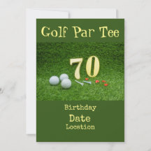 Golf 70e Golfverjaardag Par T-shirt feestuitnodigi
