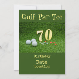 Golf 70e Golfverjaardag Par T-shirt feestuitnodigi Kaart