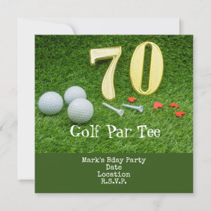 Golf 70e Golfverjaardag Par T-shirt feestuitnodigi Save The Date