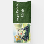 Golf 70e Verjaardag Banner met Golfkar, (Verticaal)