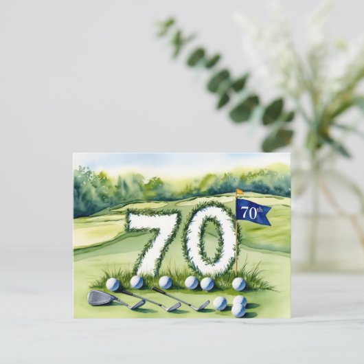 Golf 70e verjaardag briefkaart (Staand voorkant)