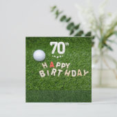 Golf 70e verjaardag met golfbal voor golfer kaart (Staand voorkant)